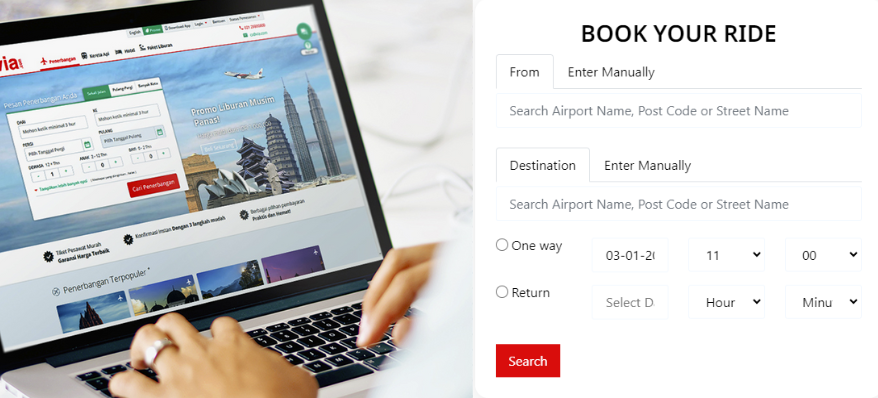 Website Booking Service with Pick Drop UK: